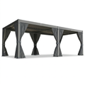 10X12/12X20Ft Louvered Pergola, Waterproof Roof All Weather Rust-Resistant Gazebo for Backyard Patio