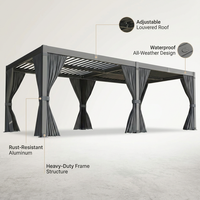 10X12/12X20Ft Louvered Pergola, Waterproof Roof All Weather Rust-Resistant Gazebo for Backyard Patio — Lifestyle