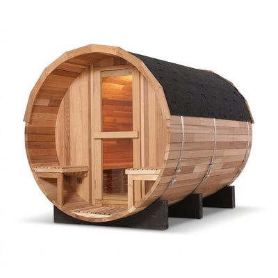 6-Person Patchworkred Cedar Traditional Steam Barrel Sauna