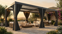 10X12/12X20Ft Louvered Pergola, Waterproof Roof All Weather Rust-Resistant Gazebo for Backyard Patio — Lifestyle